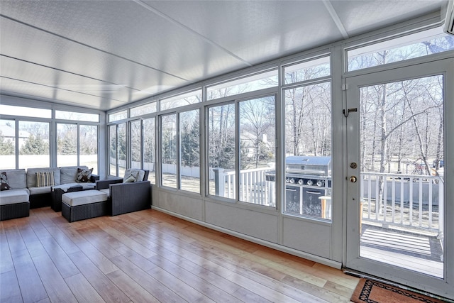 unfurnished sunroom with a healthy amount of sunlight