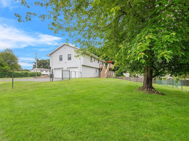 215 Old Haverstraw Rd, Congers, NY 10920 - view of yard featuring stairs and an attached garage