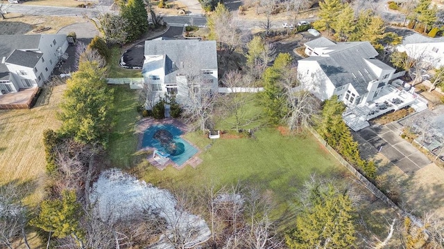 aerial view with a residential view