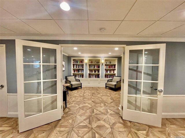 interior space with french doors