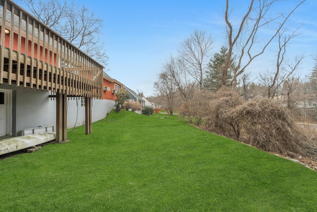 view of yard featuring a deck