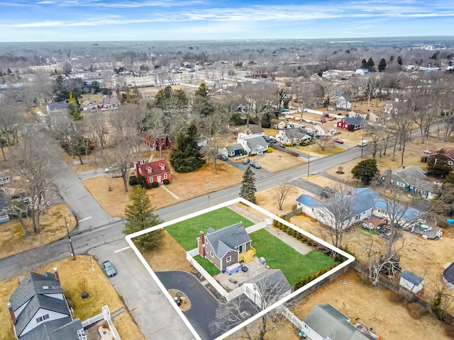 aerial view with a residential view