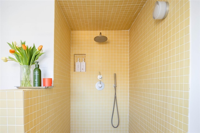 room details with a tile shower