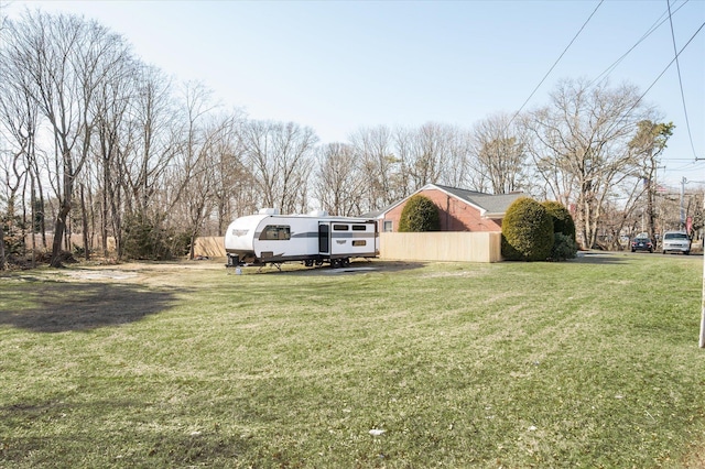 view of yard with fence