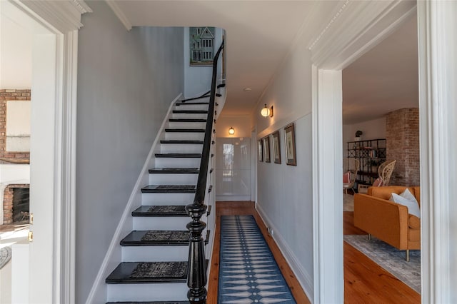 71 Old Mountain Rd S, Nyack, NY 10960 - stairway with wood finished floors and baseboards