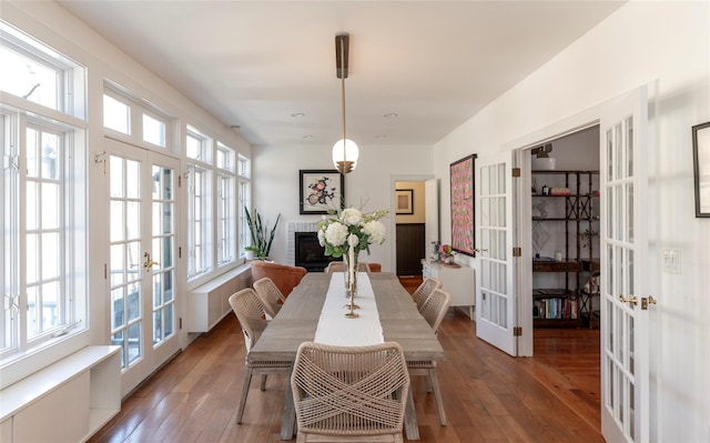 71 Old Mountain Rd S, Nyack, NY 10960 - dining space featuring french doors, healthy amount of natural light, wood-type flooring, and recessed lighting