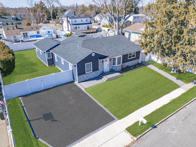 bird's eye view featuring a residential view