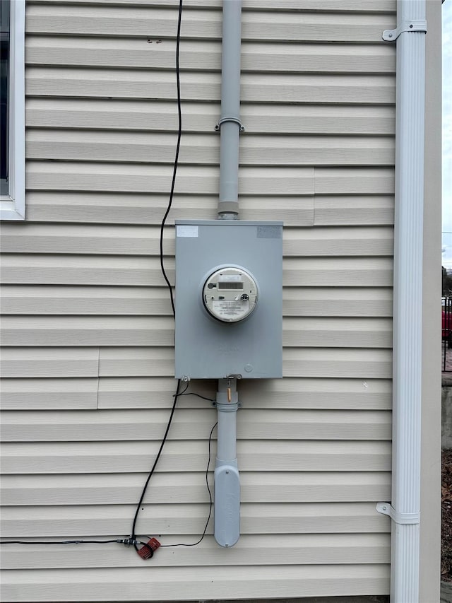 exterior details with electric meter