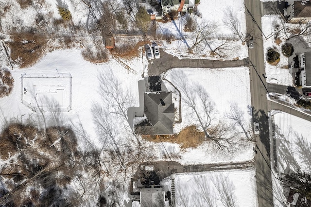 view of snowy aerial view