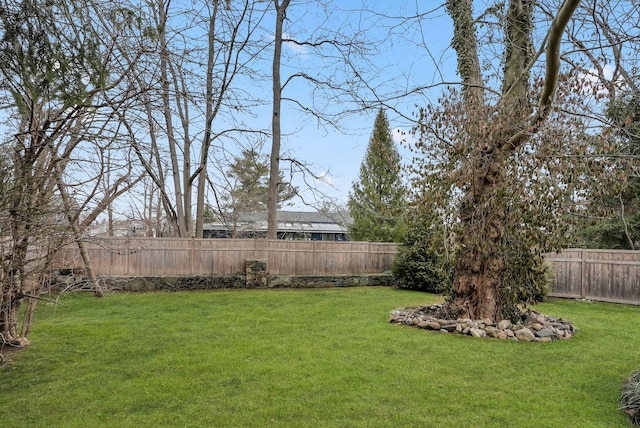 view of yard with fence