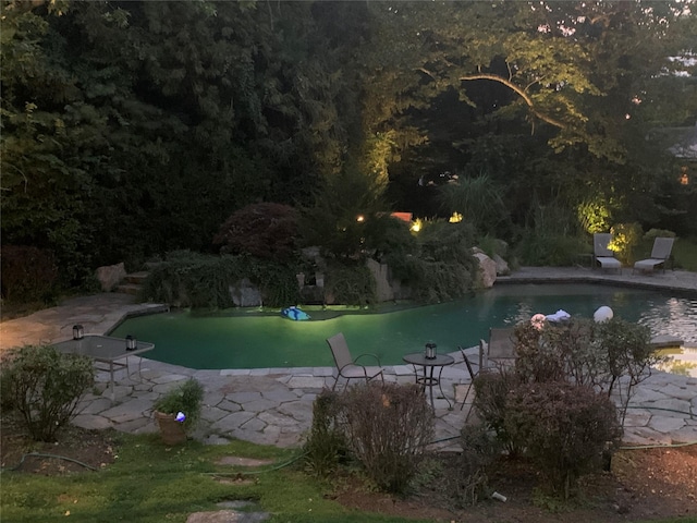 outdoor pool featuring a patio area