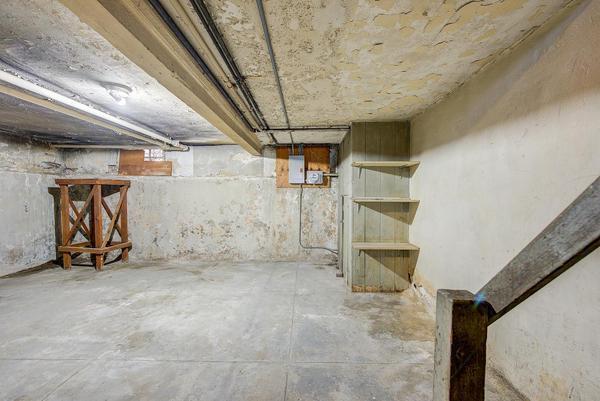 unfinished basement with electric panel