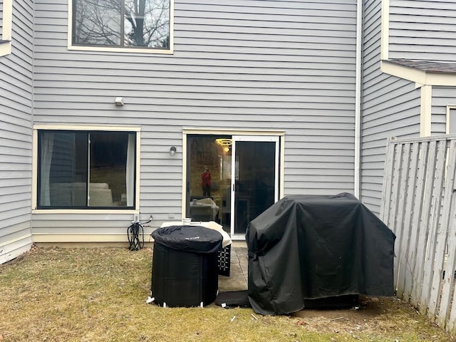 view of patio / terrace with fence and grilling area