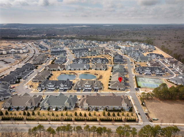 bird's eye view with a residential view