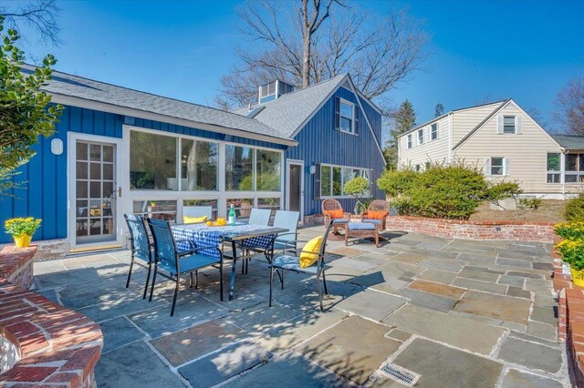 view of patio featuring outdoor dining area