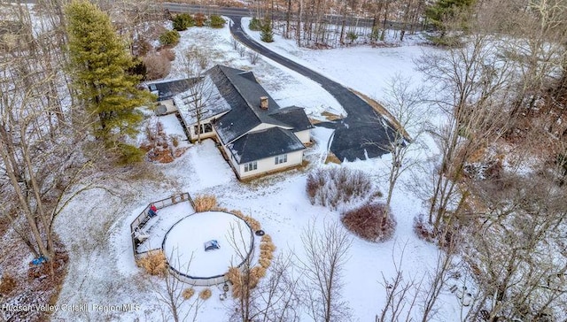 view of snowy aerial view