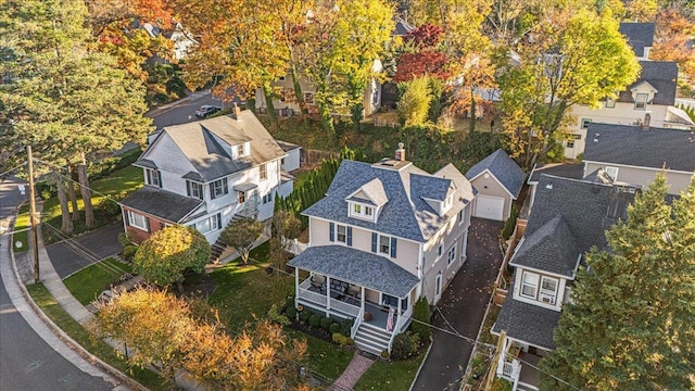 drone / aerial view featuring a residential view