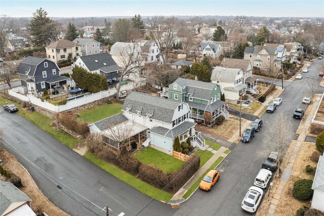 aerial view with a residential view