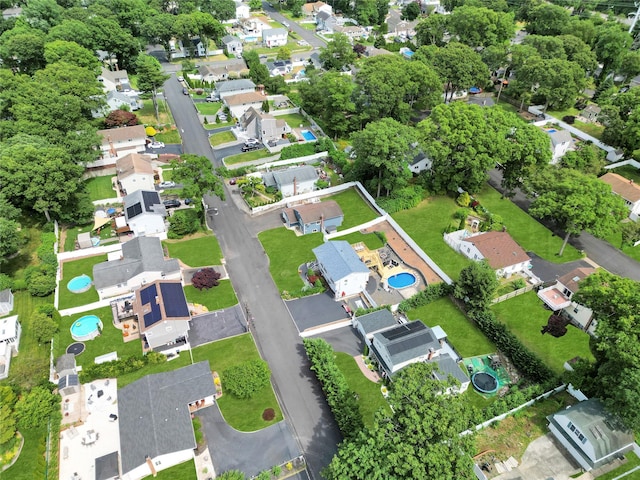 aerial view with a residential view