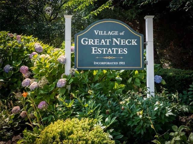 view of community sign