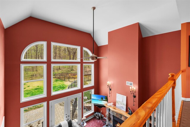 interior space featuring french doors and visible vents