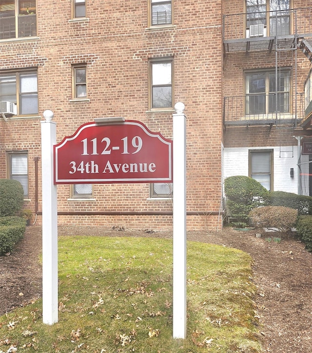 view of community sign