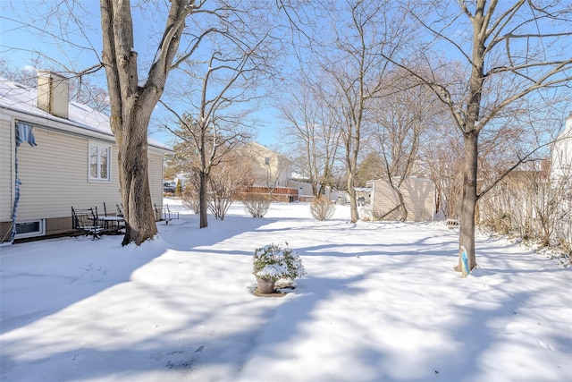 view of snowy yard