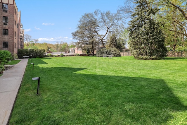 view of yard with fence