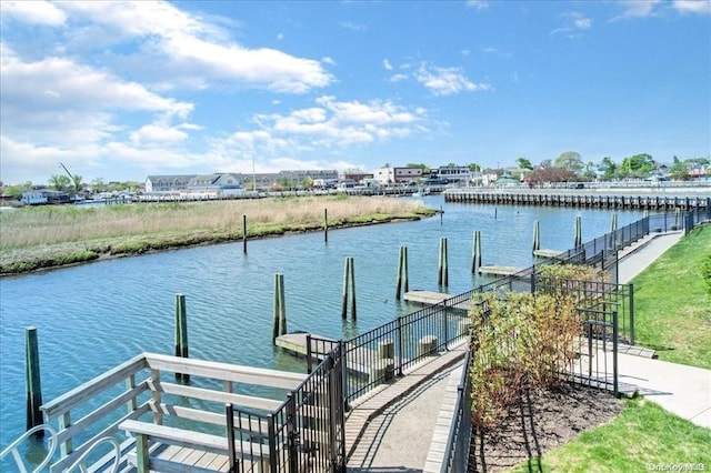 141 Marina Pointe Dr, East Rockaway, NY 11518 - dock area featuring a water view