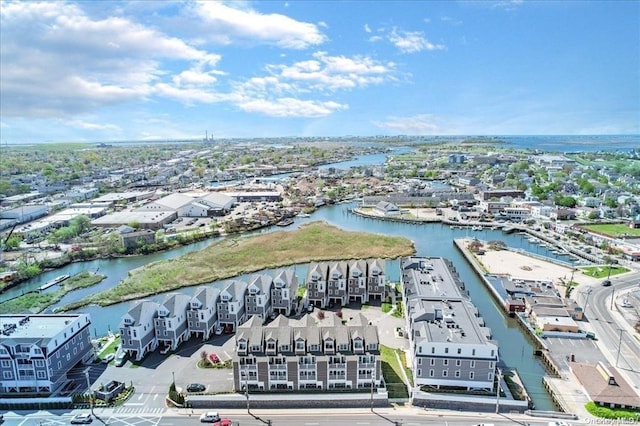 141 Marina Pointe Dr, East Rockaway, NY 11518 - drone / aerial view with a water view
