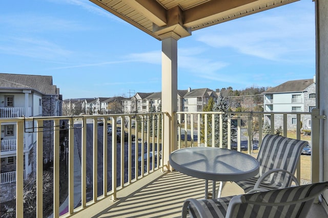 balcony featuring a residential view