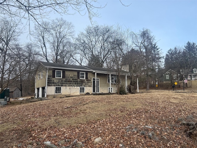 bi-level home with a garage