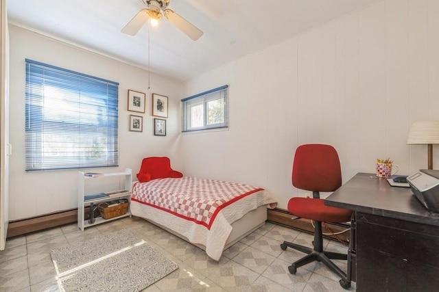 bedroom with ceiling fan