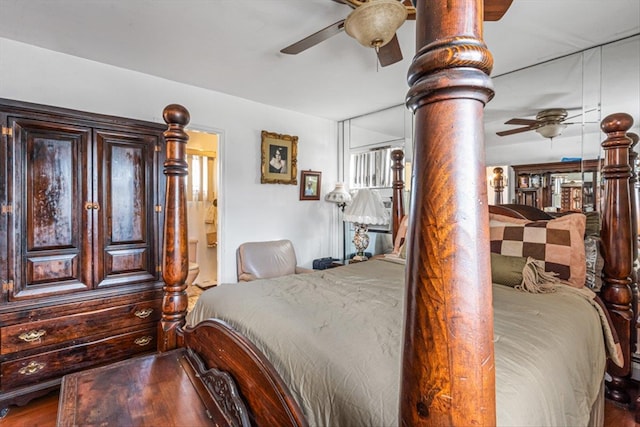 bedroom with wood finished floors