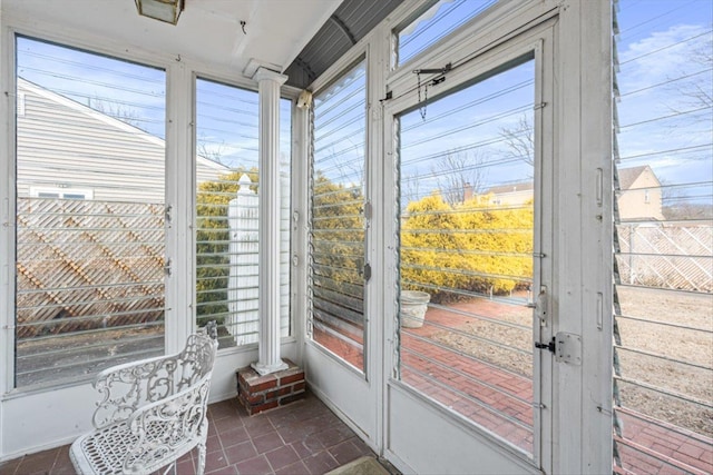 view of sunroom