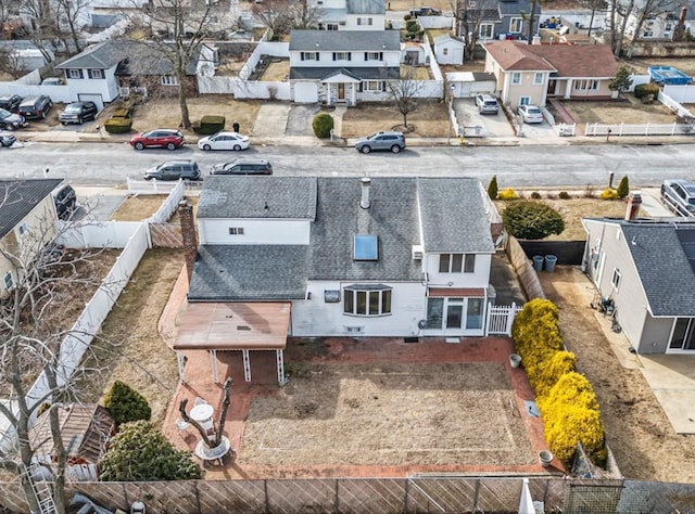 drone / aerial view with a residential view