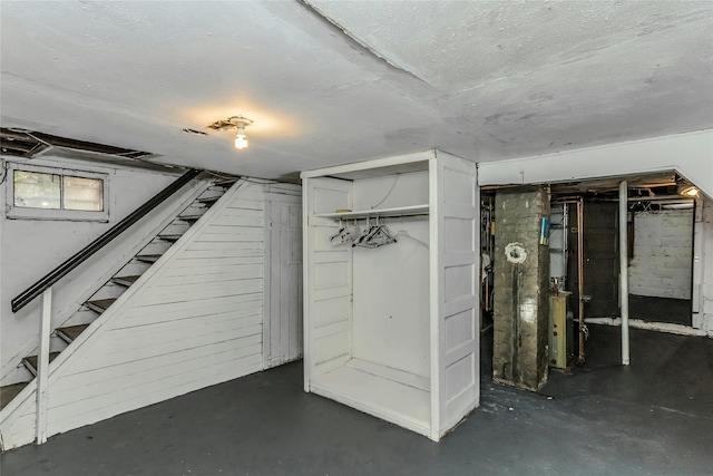 basement featuring stairway