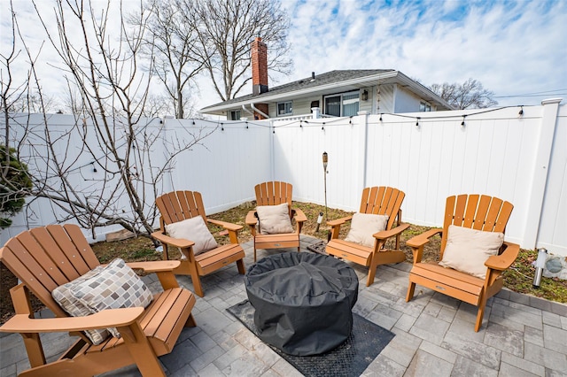 view of patio with a fenced backyard