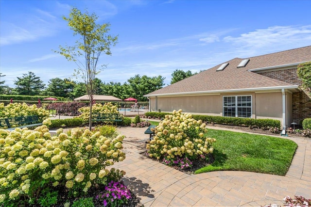 view of yard with fence