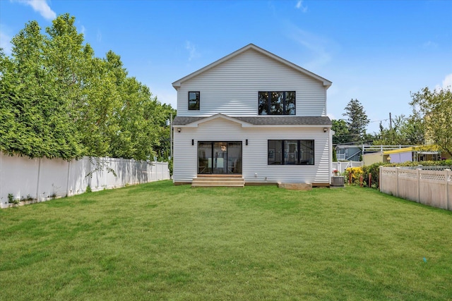 18 Anita Ave, Syosset, NY 11791 - rear view of property featuring a fenced backyard and a shingled roof