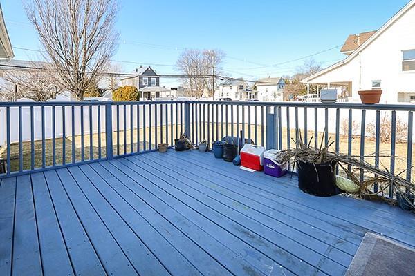 deck with a residential view