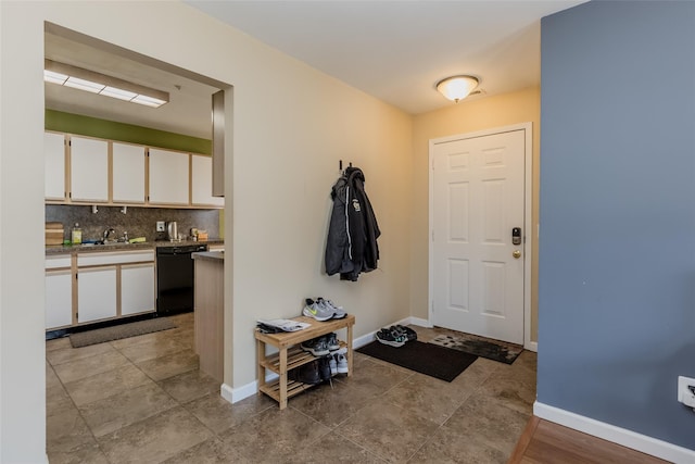 entryway with baseboards