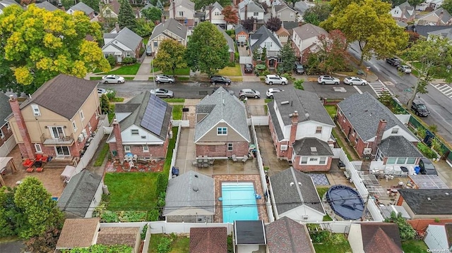 aerial view with a residential view