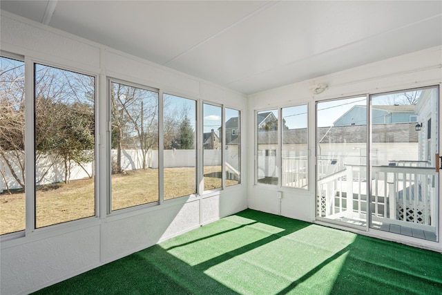 view of unfurnished sunroom