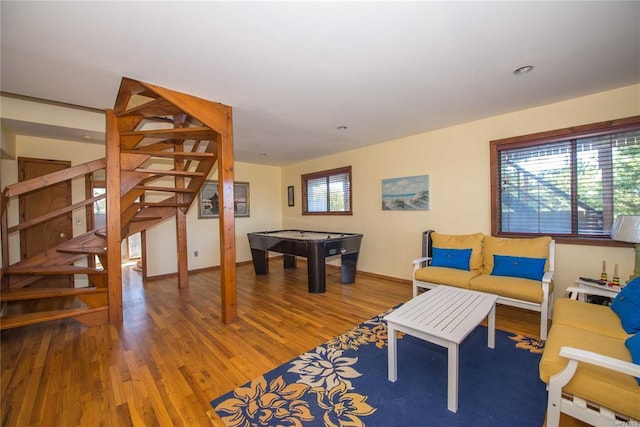 game room featuring wood finished floors