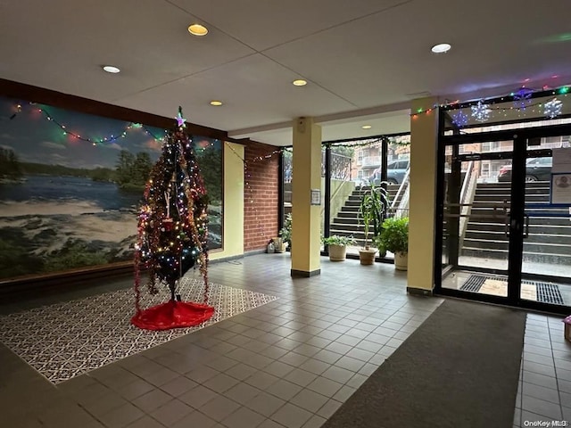 building lobby featuring stairs