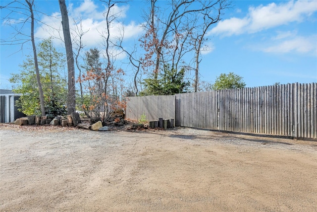 view of yard with fence