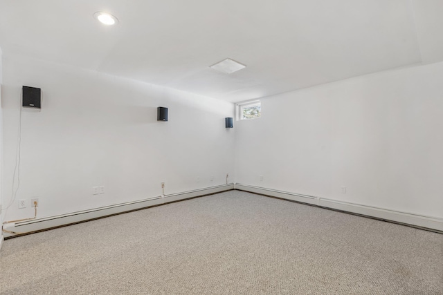 unfurnished room with carpet flooring and recessed lighting