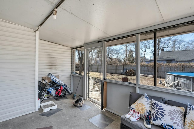 view of unfurnished sunroom