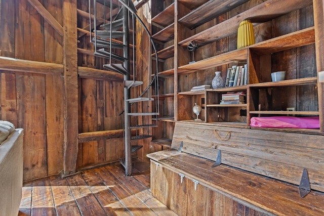 interior space with wood finished floors